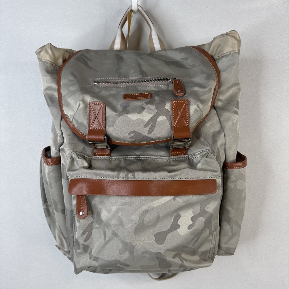 Sunflora Picnic Backpack Tan Camo Insulated Cooler Multi Pocket NWT